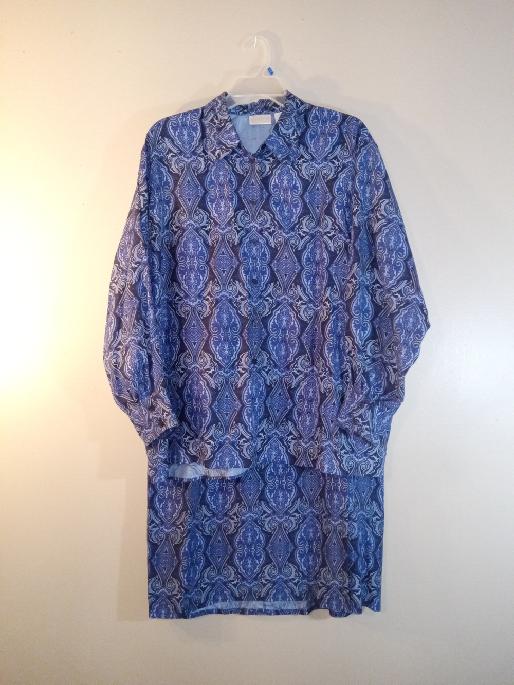 Elisabeth By Liz Claiborne Blue Paisley Two-Piece Silk Skirt Set